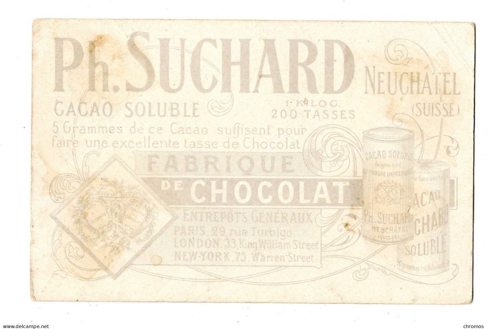 Chromo Chocolat Suchard, S 87 / 1, Exposition Universelle 1900 - Suchard
