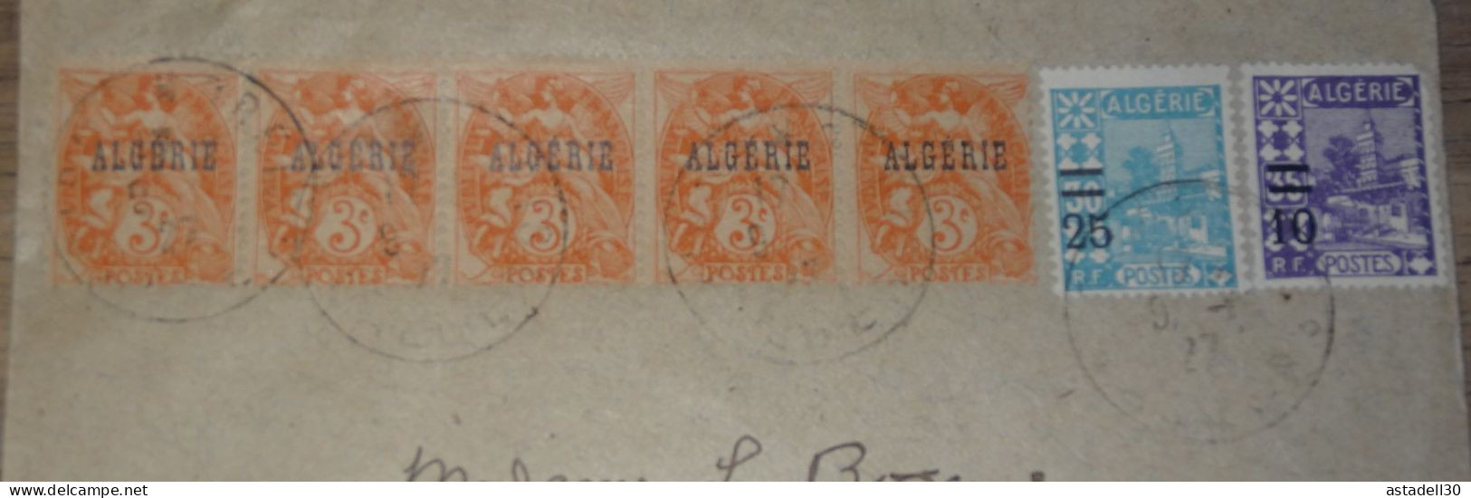 Enveloppe ALGERIE,  Alger 1927  ............ Boite1.......... 240424-21 - Briefe U. Dokumente