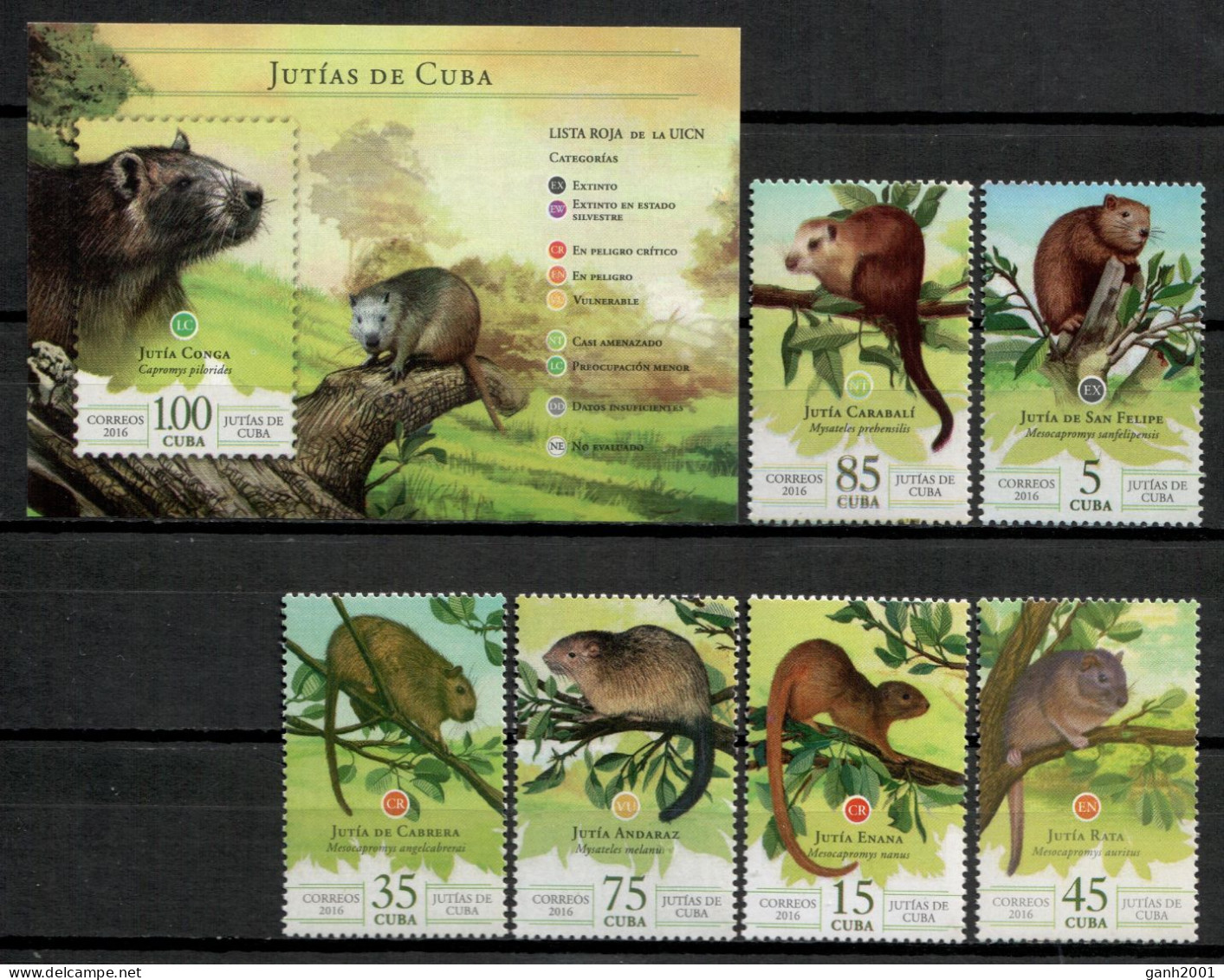 Cuba 2016 / Mammals Rodents MNH Mamíferos Roedores Jutías Säugetiere / Cu21624  C6-24 - Rodents