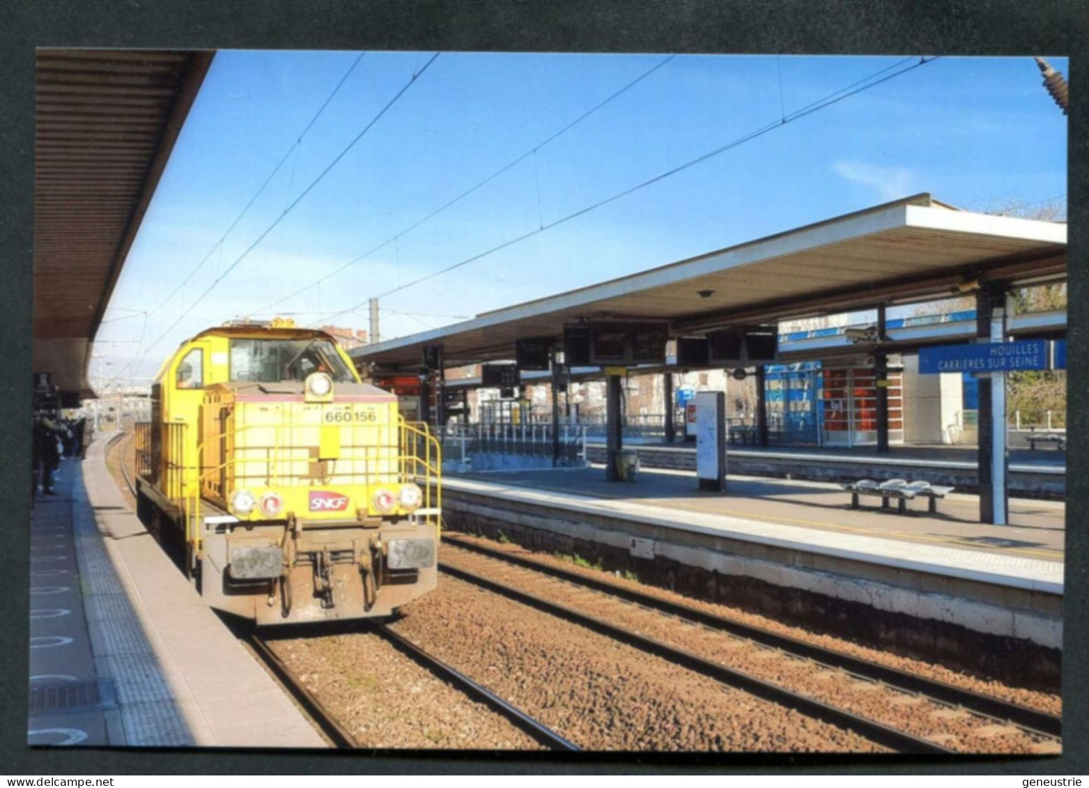 Carte-photo 2022 "Locomotive BB 60156 De L'Infra En Gare De Houilles-Carrières-sur-Seine" Train SNCF - Trenes