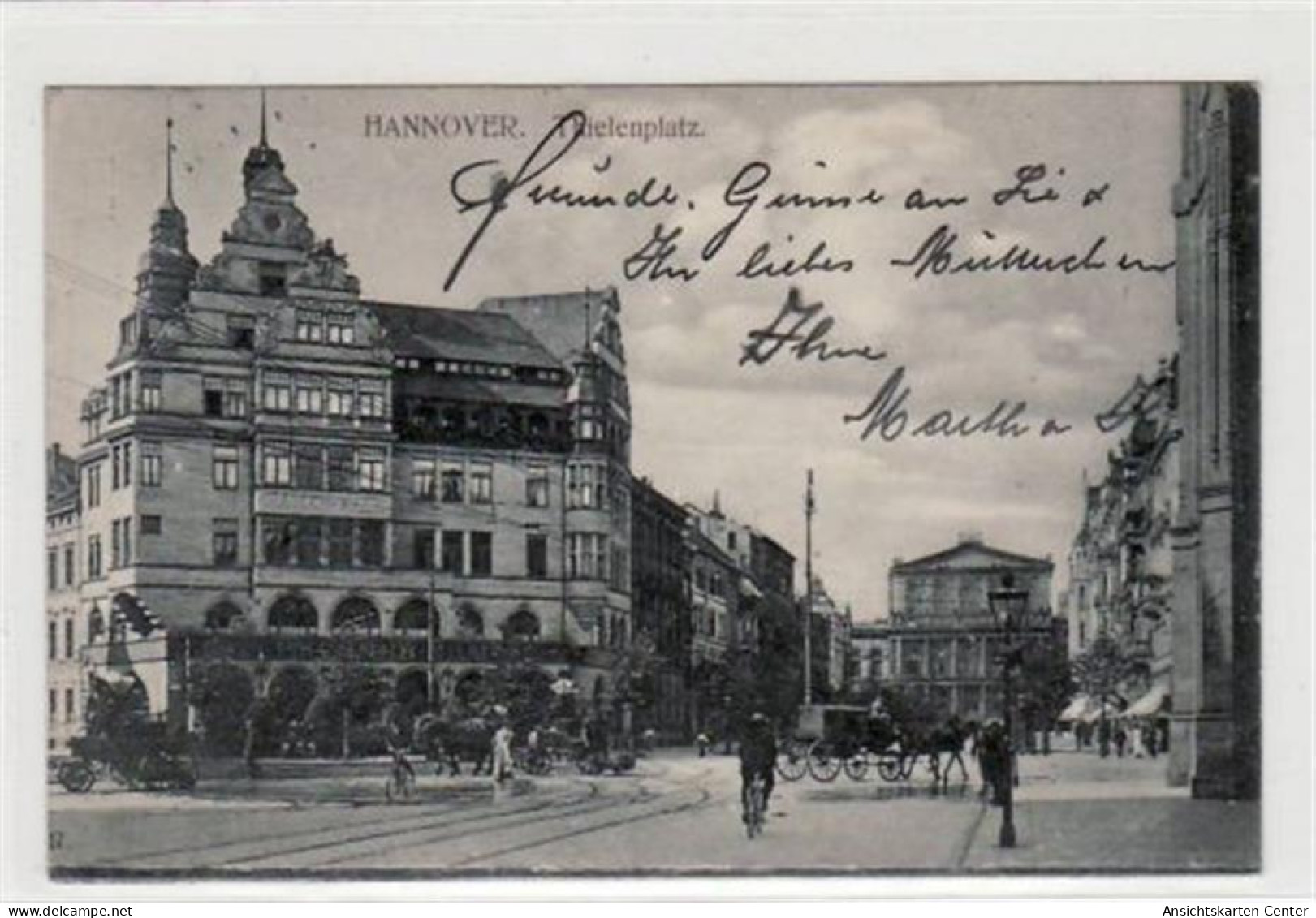 39079105 - Hannover Mit Thielenplatz Gelaufen, Ca. 1916. Leicht Buegig, Leicht Fleckig, Sonst Gut Erhalten - Hannover