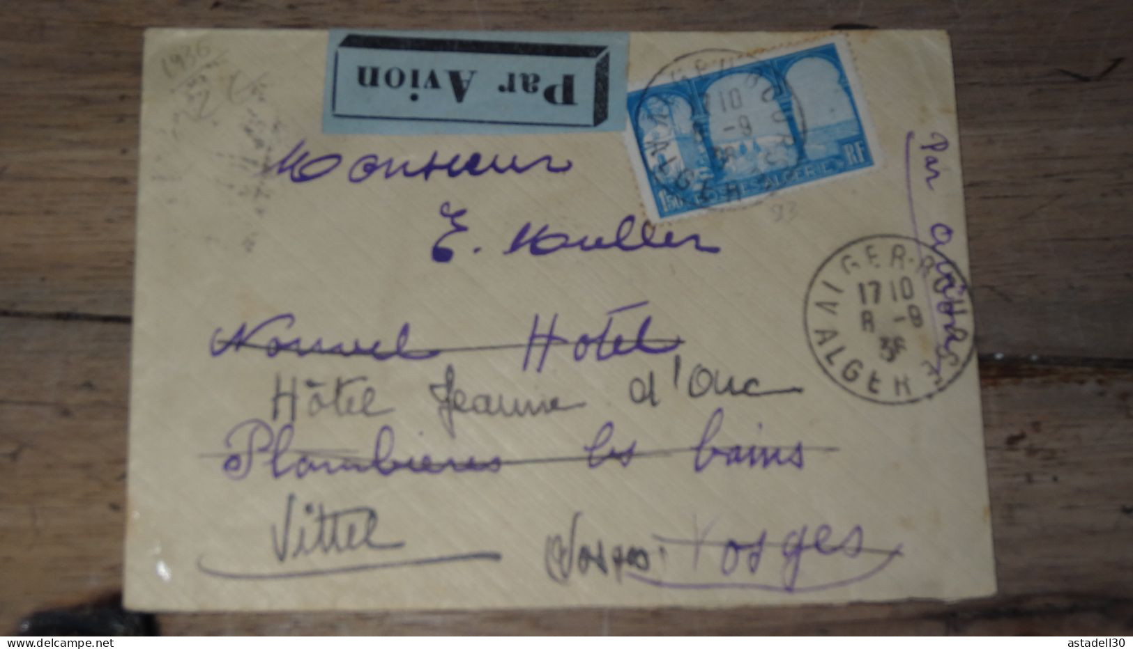 Enveloppe ALGERIE,  Alger Bourse - 1936  ............ Boite1.......... 240424-22 - Lettres & Documents