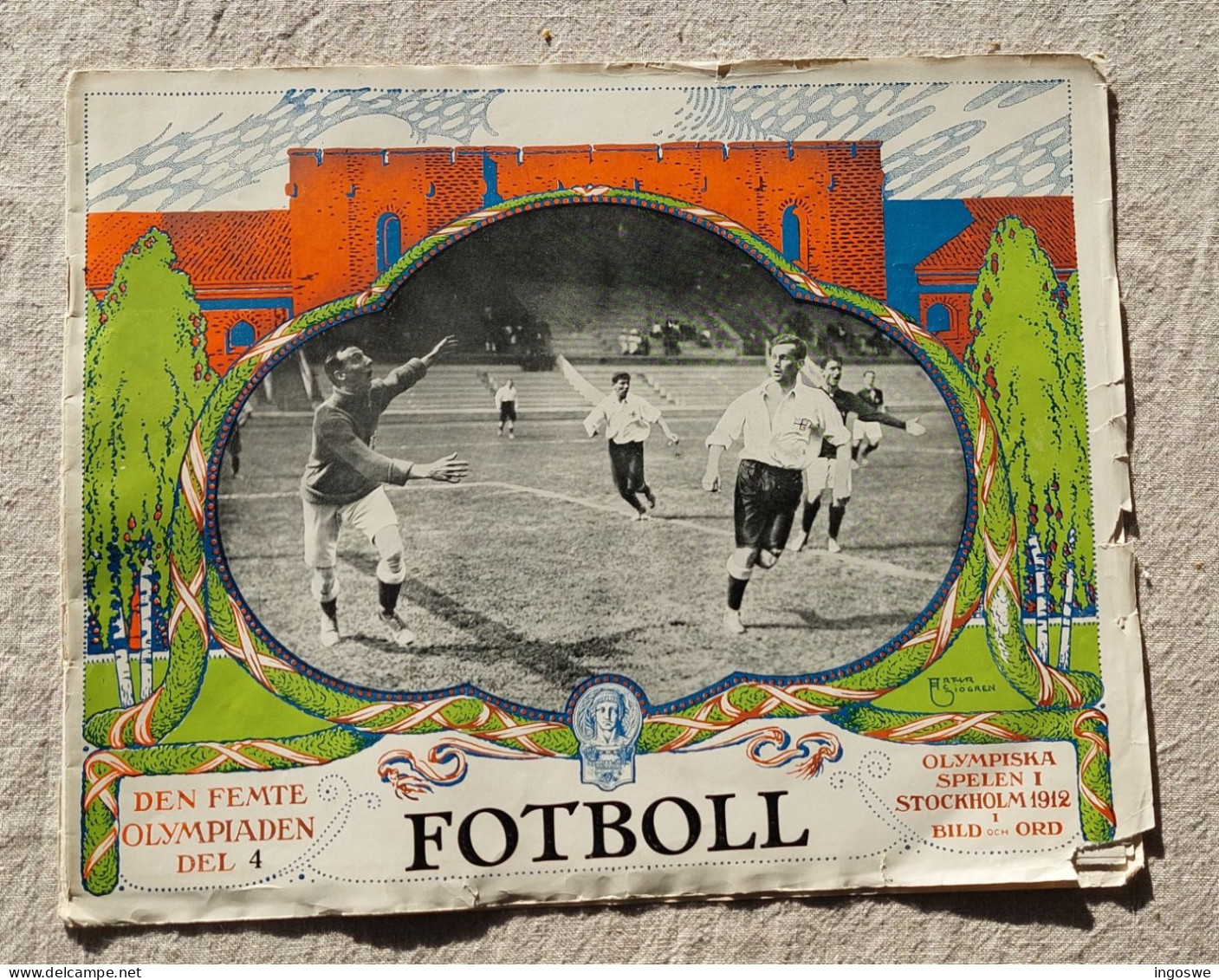 Olympic Games Stockholm 1912 - Football-  Original Old Program/ Review #4. Scarce But In Quit Bad Condition - Autres & Non Classés