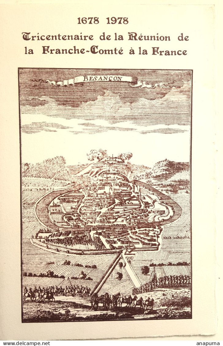 Franche Comté. Tricentenaire. Numéroté, Papier Luxe, Signé. Document Avec Timbre, Besançon, Velin - Otros & Sin Clasificación