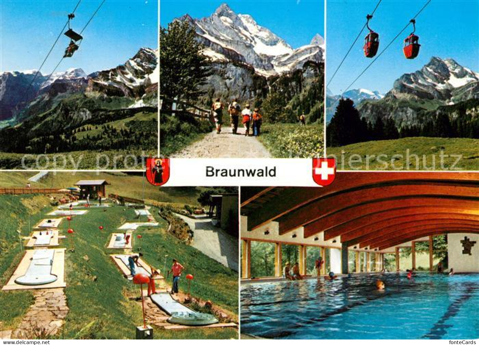 13060173 Braunwald GL Gondelbahn Wandern Minigolf Hallenbad Braunwald GL - Autres & Non Classés