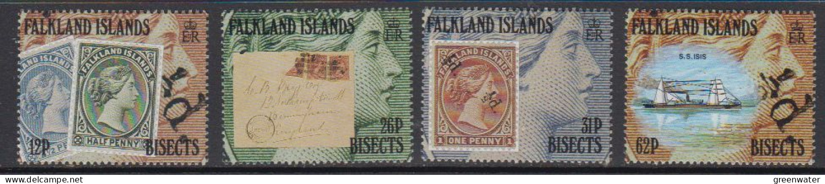 Falkland Islands 1991 Centenary Of Bisected Stamps 4v ** Mnh (59681) - Falkland Islands