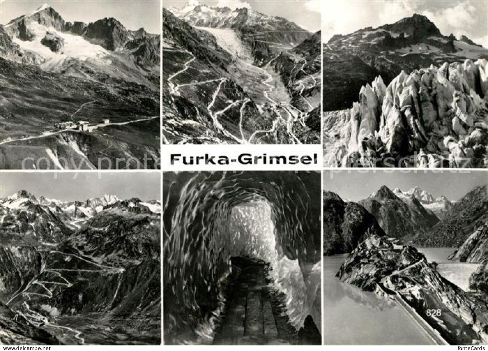 13059940 Furka Mit Grimsel Teilansichten Hoehle Furka - Altri & Non Classificati