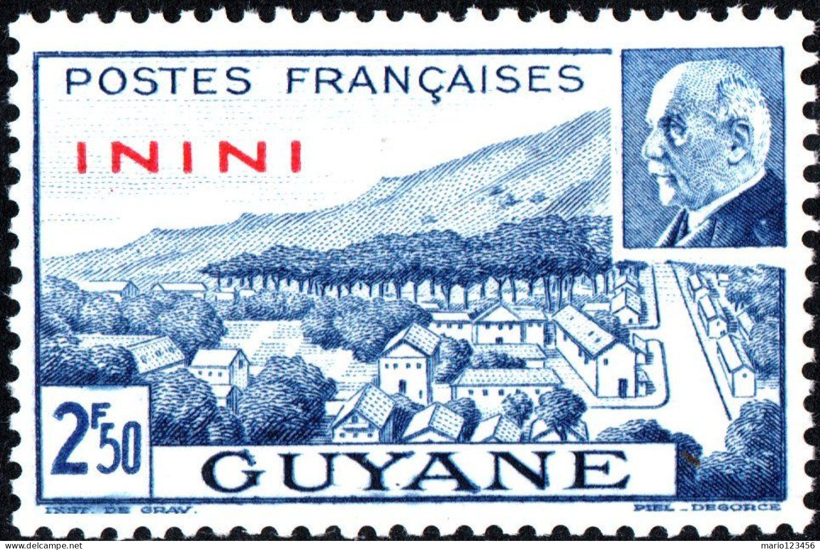 ININI, COSTUMI LOCALI, CAYENNE, PETAIN, 1941, NUOVI (MNH**) Mi:FR-INI 53, Scott:FR-INI 45, Yt:FR-INI 52 - Nuevos