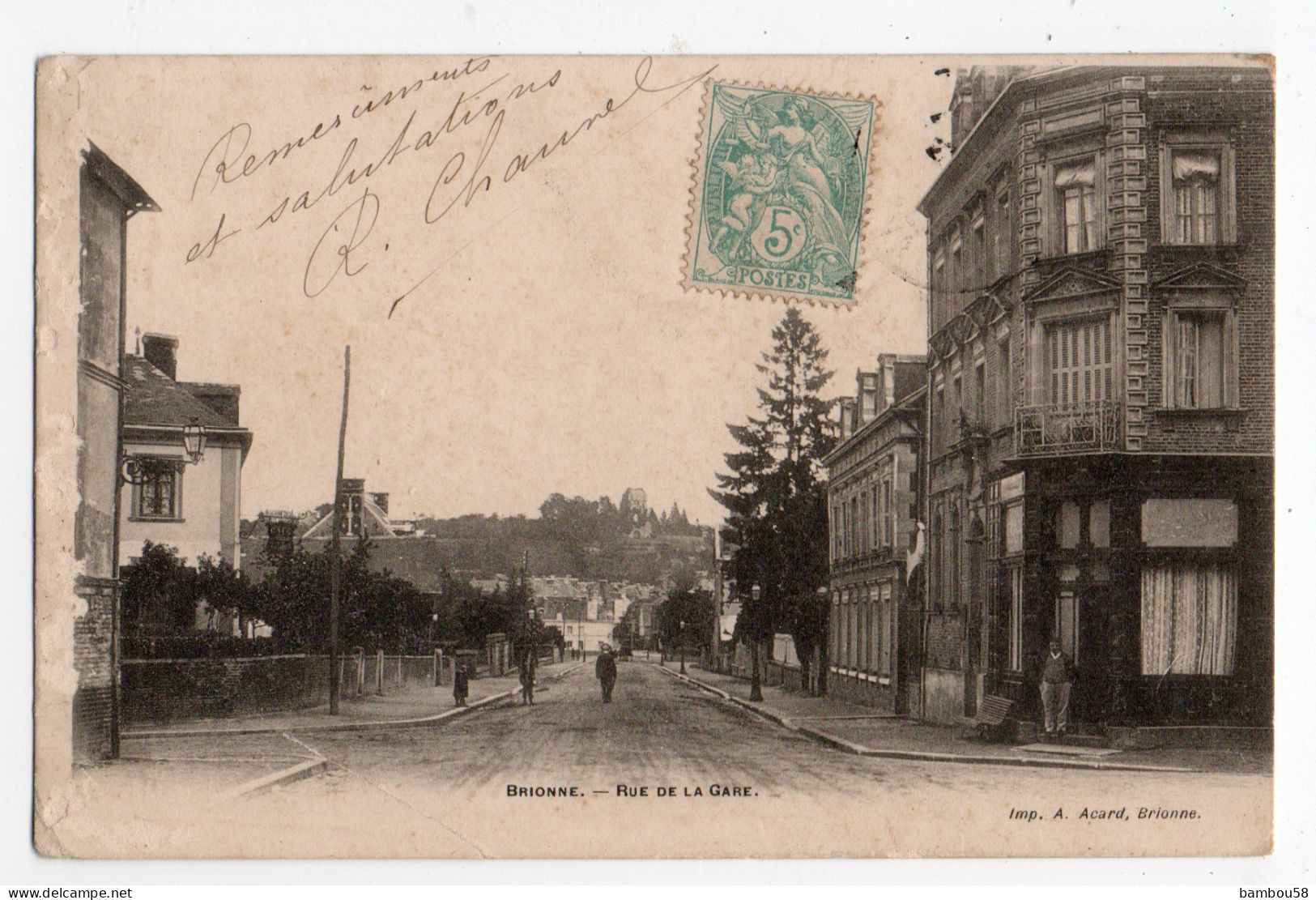 BRIONNE * EURE * RUE DE LA GARE * Imp. Acard * Carte Précurseur - Other & Unclassified