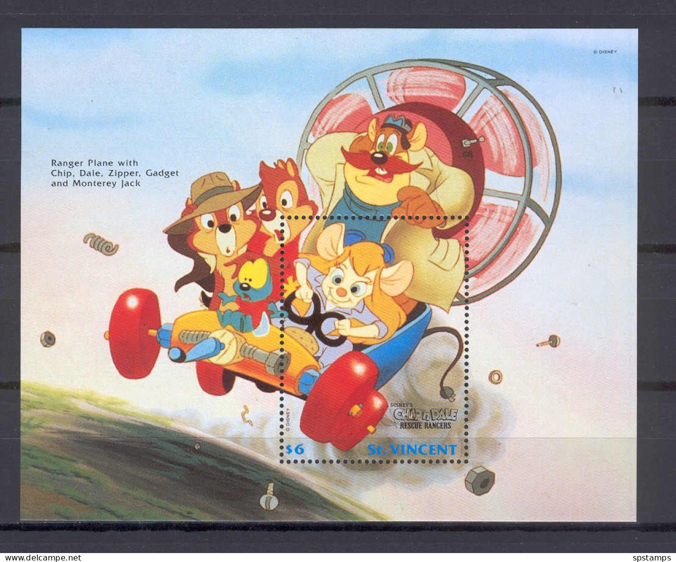 Disney St Vincent 1992 Chip N Dale Rescue Rangers MS MNH - Disney