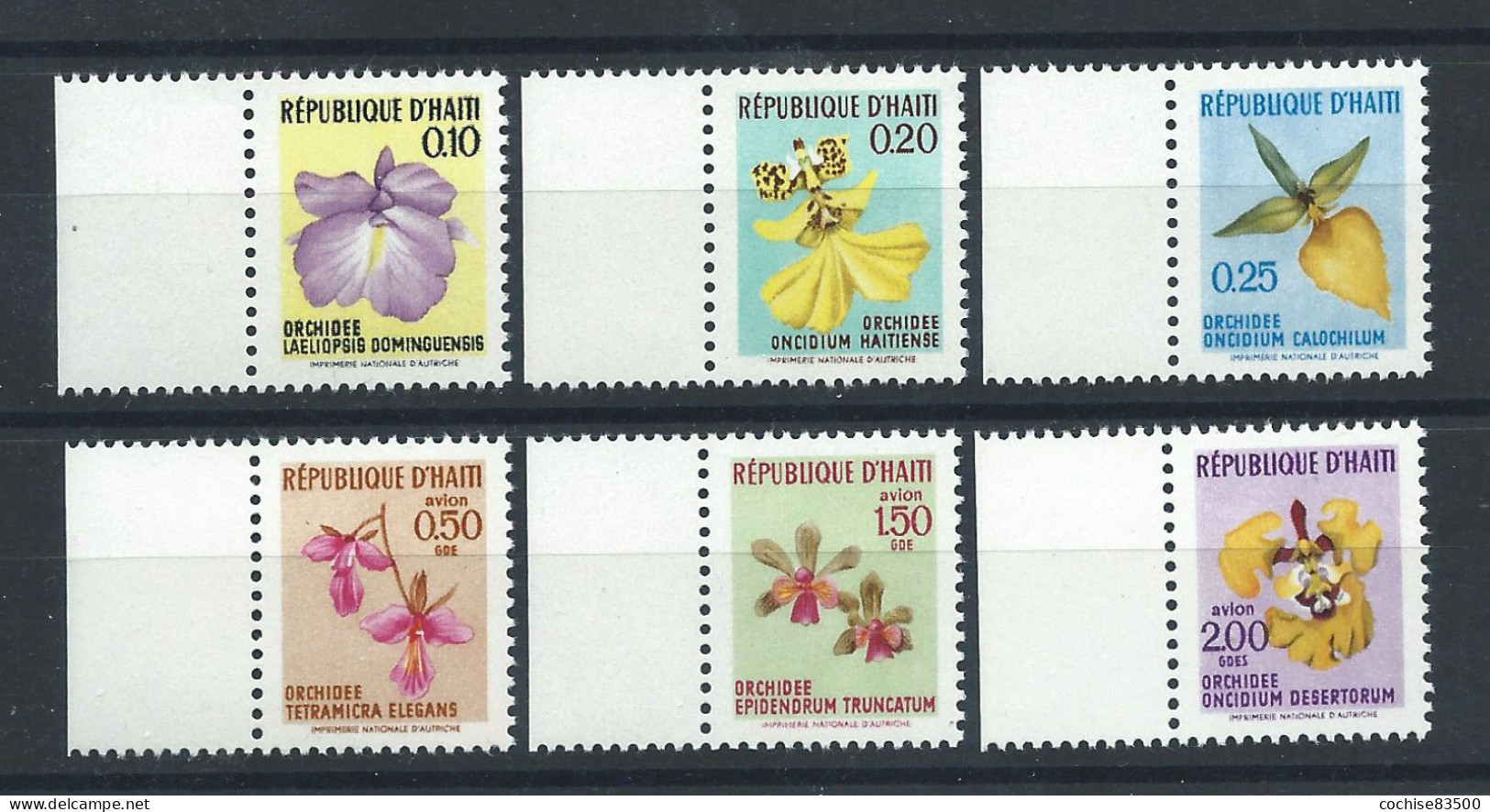 Haïti N°665/67 + PA 444/46** (MNH) 1970 - Fleurs "Orchidée" - Haïti