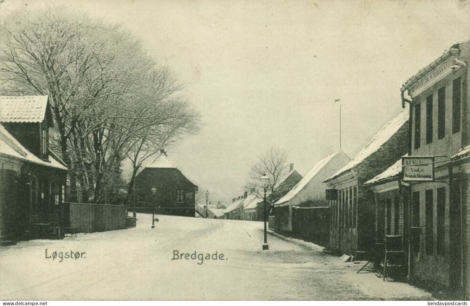 Denmark, LØGSTØR, Bredgade In Winter (1909) Postcard - Danemark