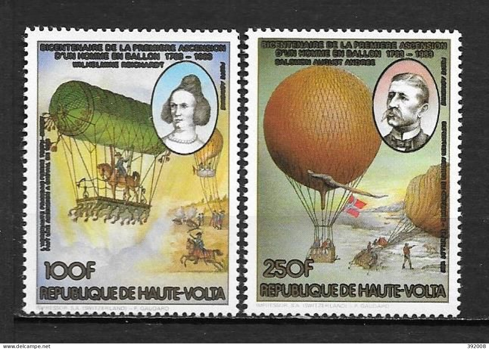 PA - 1983 - N°245 à 246**MNH - Aérostats - Haute-Volta (1958-1984)