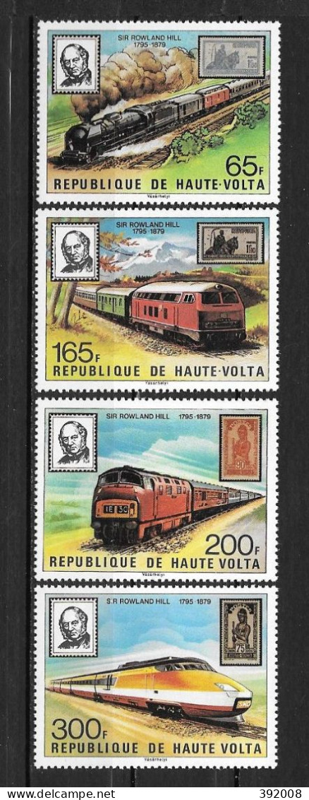 1979 - N° 484 à 487**MNH - Sir ROWLAND HILL, Trains - Haute-Volta (1958-1984)