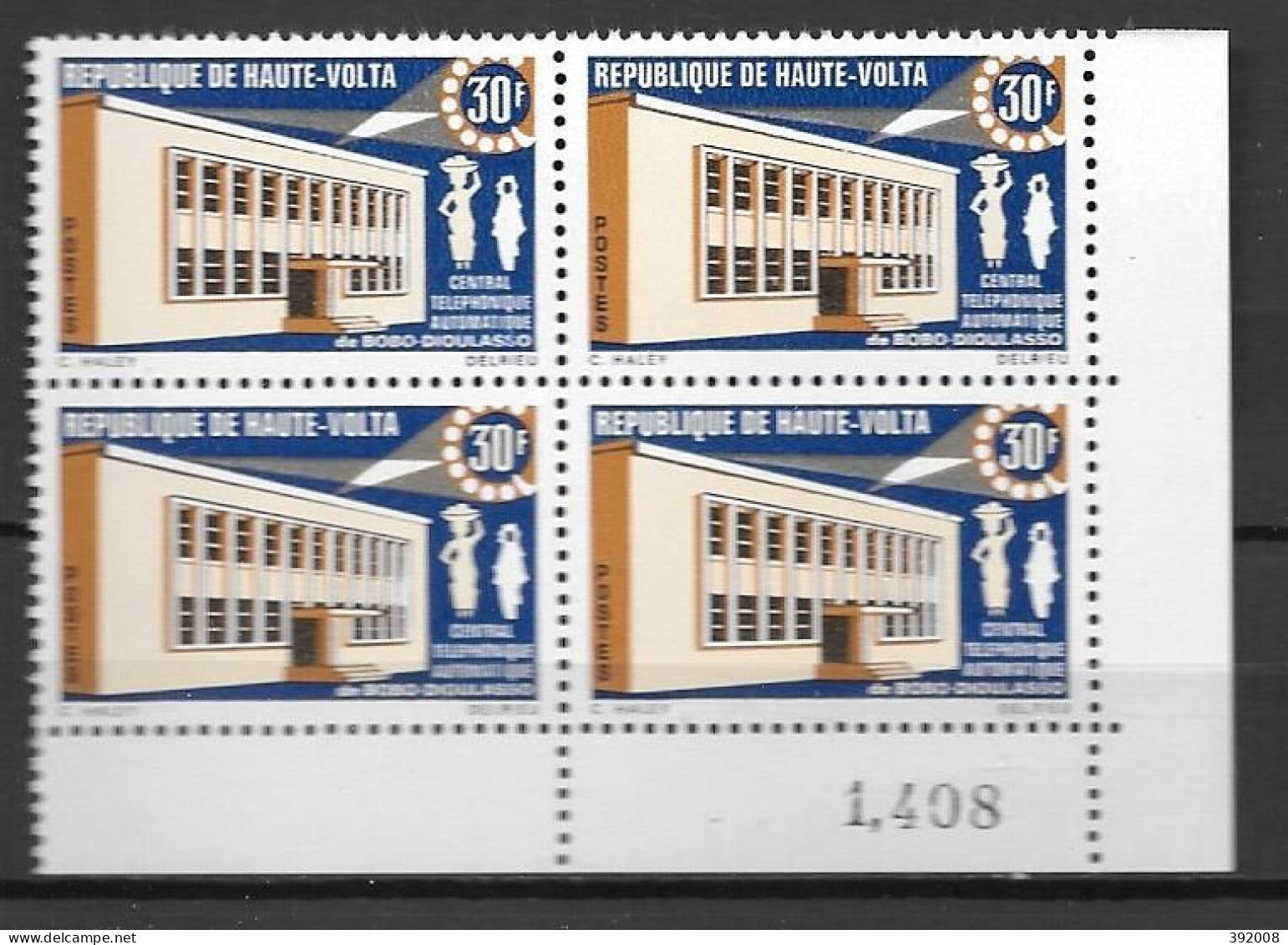 1968 - N° 192**MNH - Centrale Automatique - Bloc De 4 - Upper Volta (1958-1984)