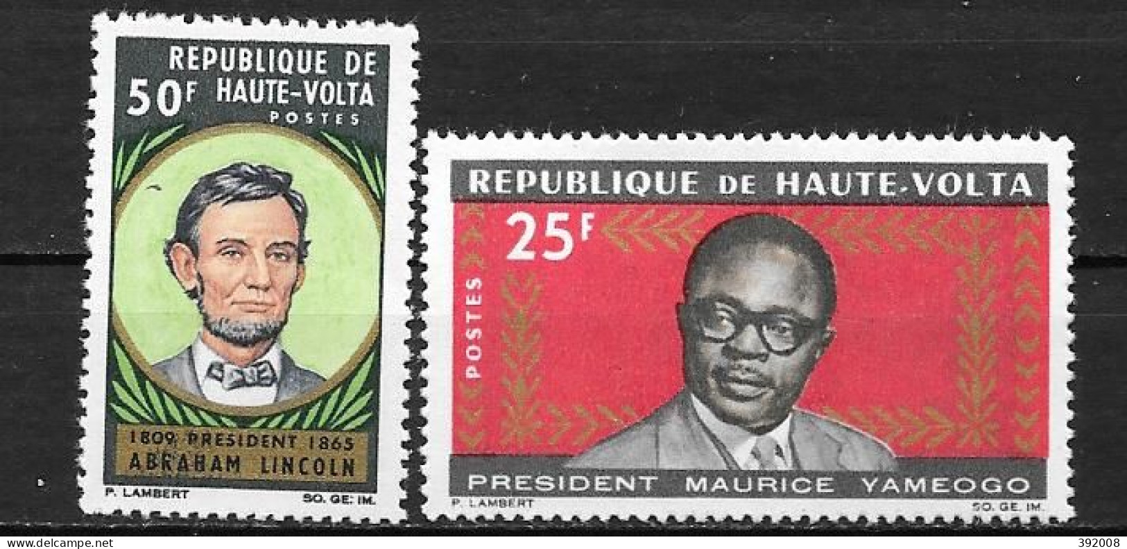 1965 - N° 146 à 147**MNH - Abraham Lincoln, Président Yaméogo - Haute-Volta (1958-1984)