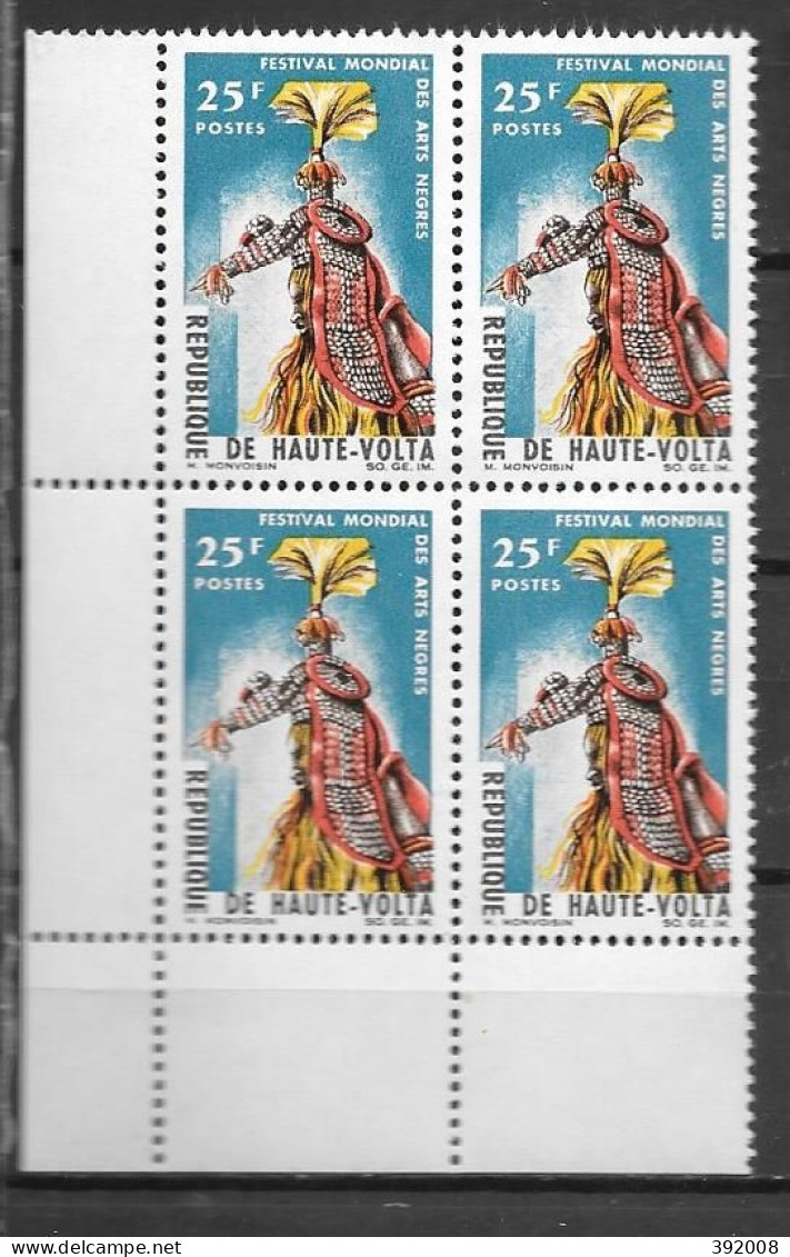 1966 - N° 157**MNH - Festival Des Arts Nègres - Bloc De 4 - Haute-Volta (1958-1984)