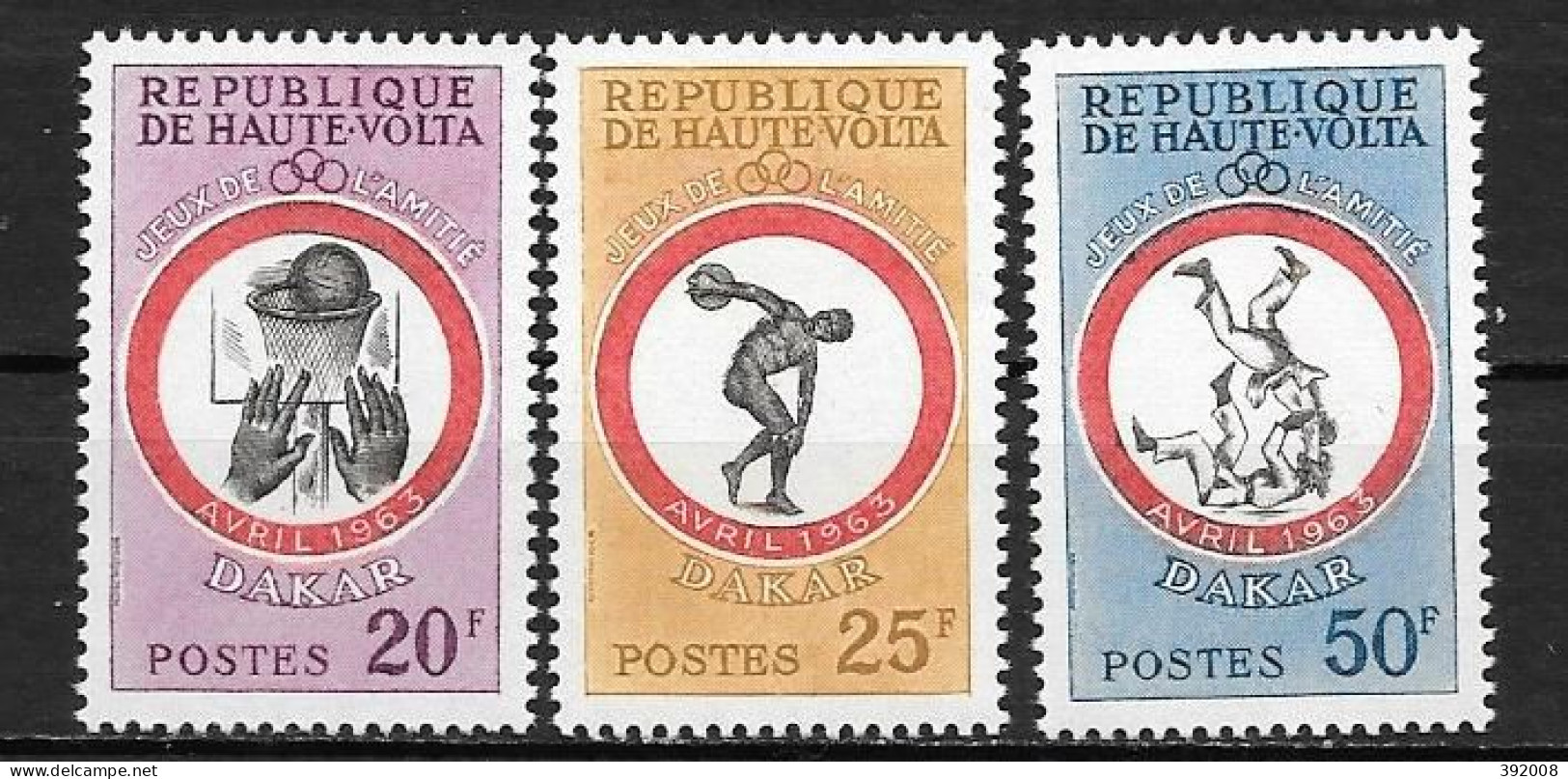 1963 - N° 110 à 112**MNH - Jeux Sportifs à Dakar - Upper Volta (1958-1984)