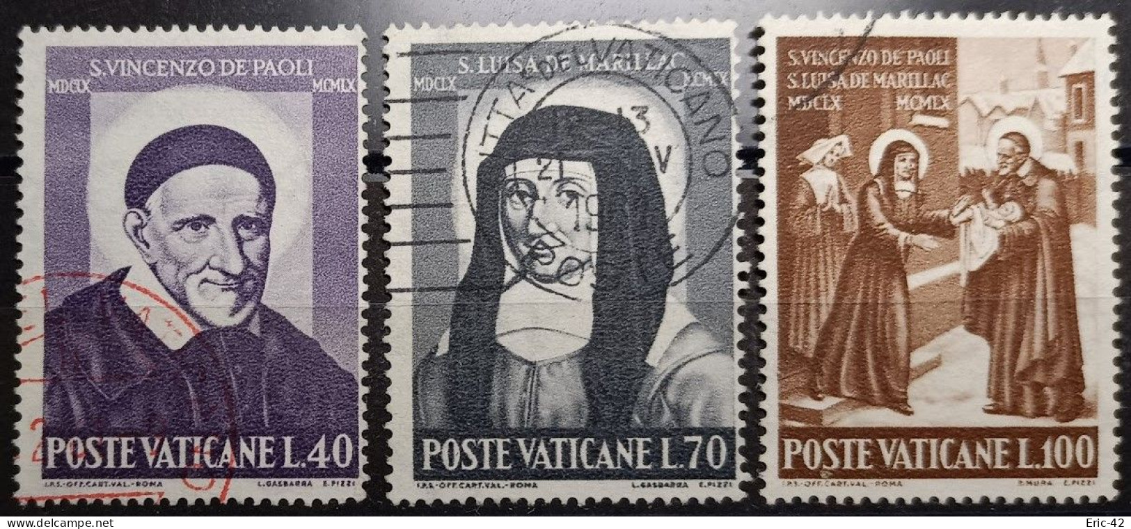 VATICAN. Y&T N°313 à 315. St VINCENT DE PAUL. (issu D'une Collection). USED. - Used Stamps