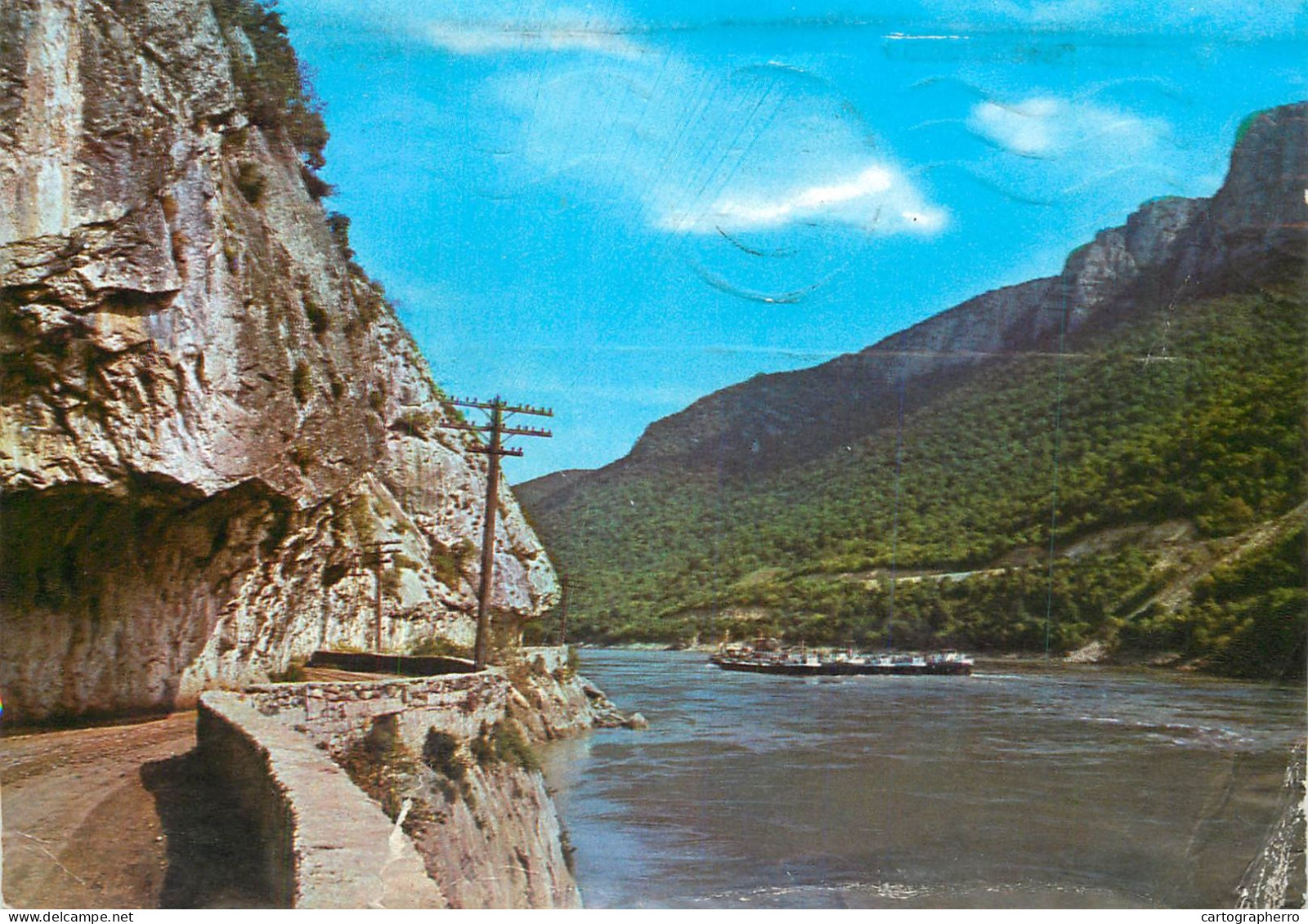 Navigation Sailing Vessels & Boats Themed Postcard Romania Danube River At The Narrows - Velieri