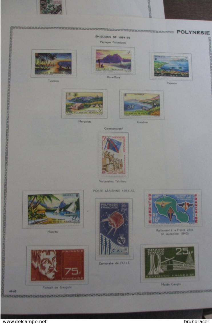 LOT POLYNESIE ANNEES 60 POSTE ET POSTE AERIENNE SUR 7 PAGES D'ALBUM NEUF* COTE 880 EUROS  VOIR SCANS - Unused Stamps