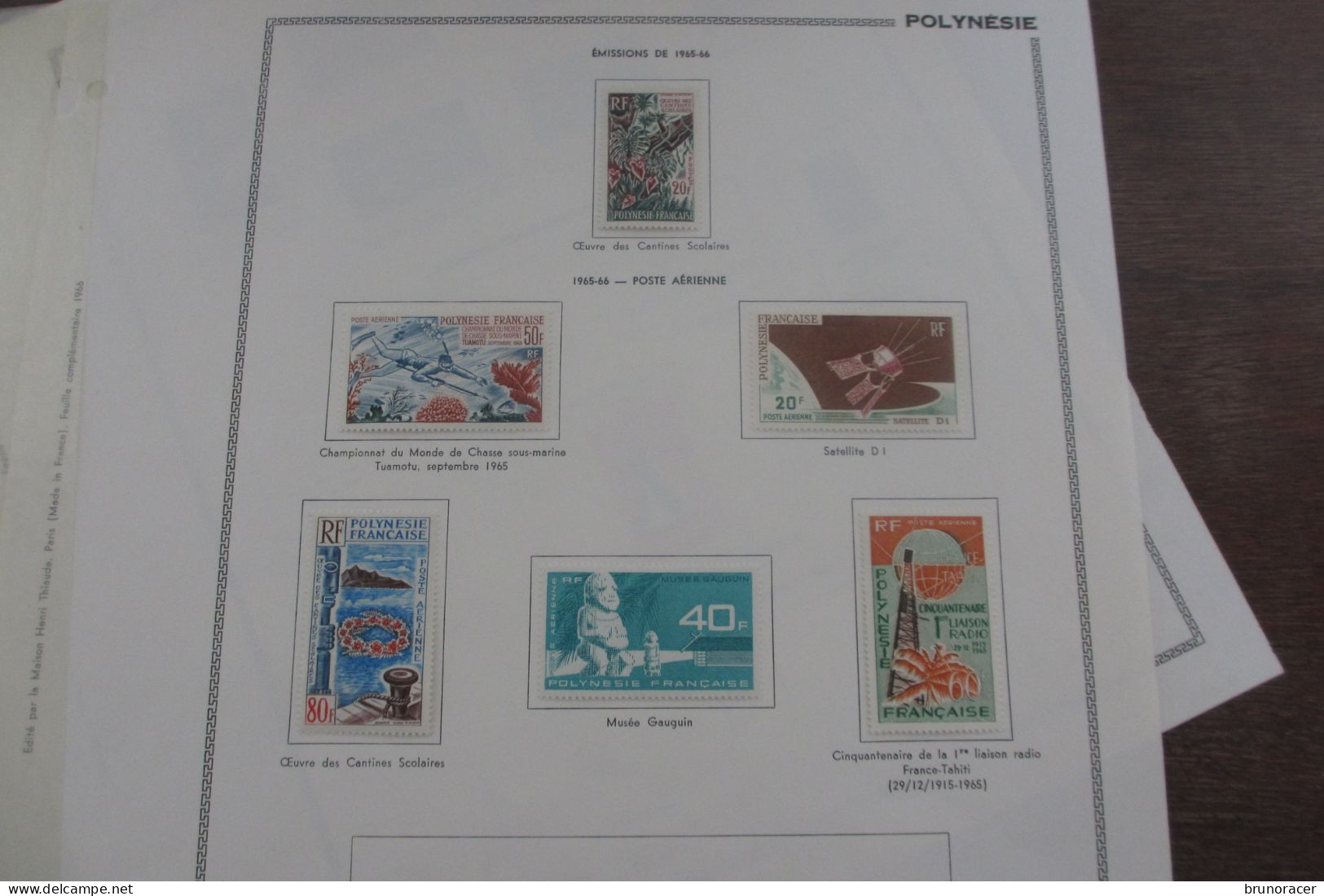 LOT POLYNESIE ANNEES 60 POSTE ET POSTE AERIENNE SUR 7 PAGES D'ALBUM NEUF* COTE 880 EUROS  VOIR SCANS - Ungebraucht