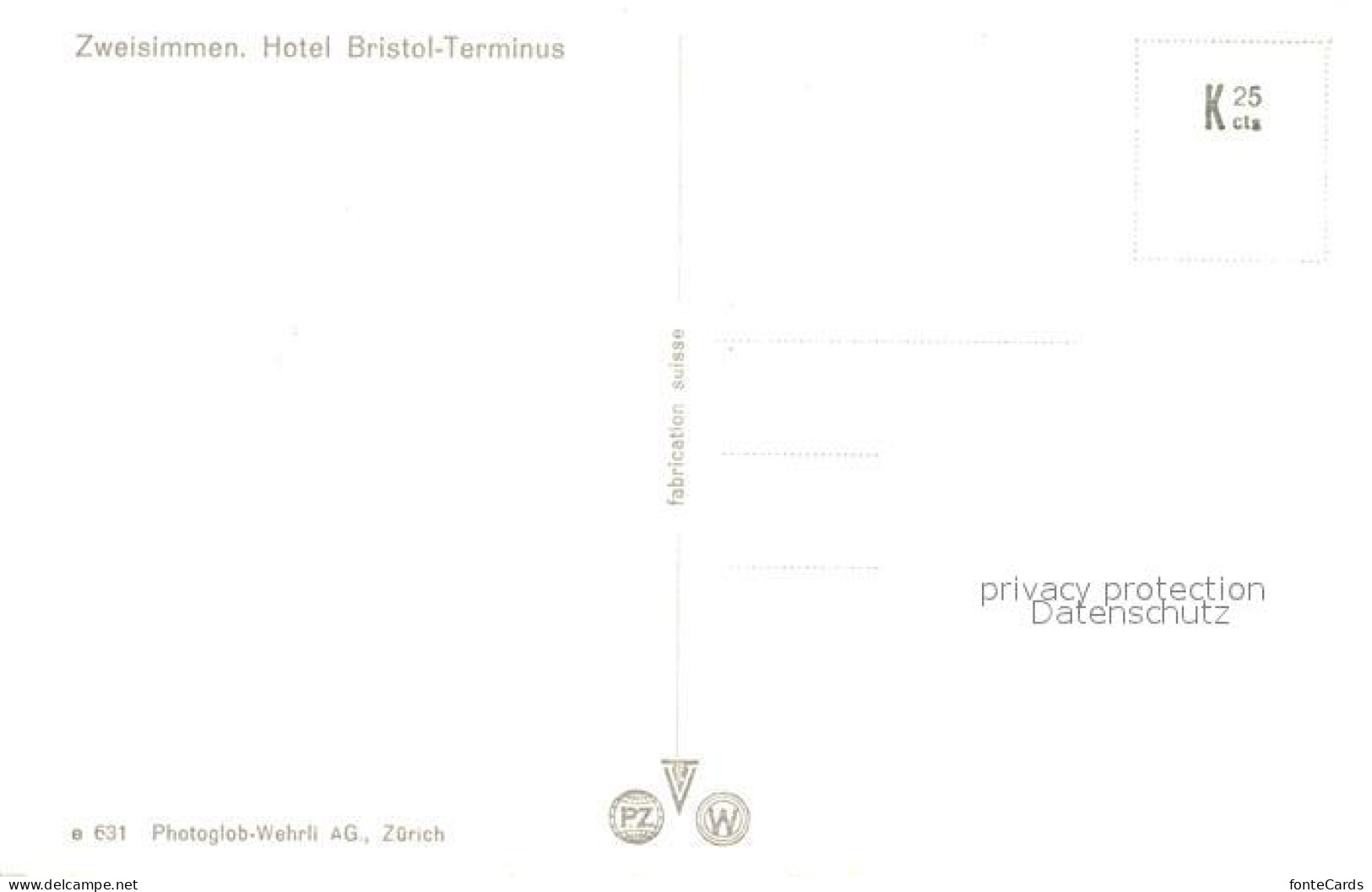 13045120 Zweisimmen Hotel Bristol-Terminus Zweisimmen - Sonstige & Ohne Zuordnung