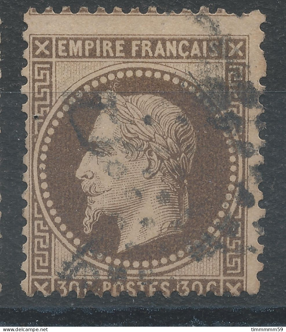 Lot N°82839   Variété/n°30, Oblitéré, Fond Ligné Vertical, Piquage - 1863-1870 Napoleone III Con Gli Allori