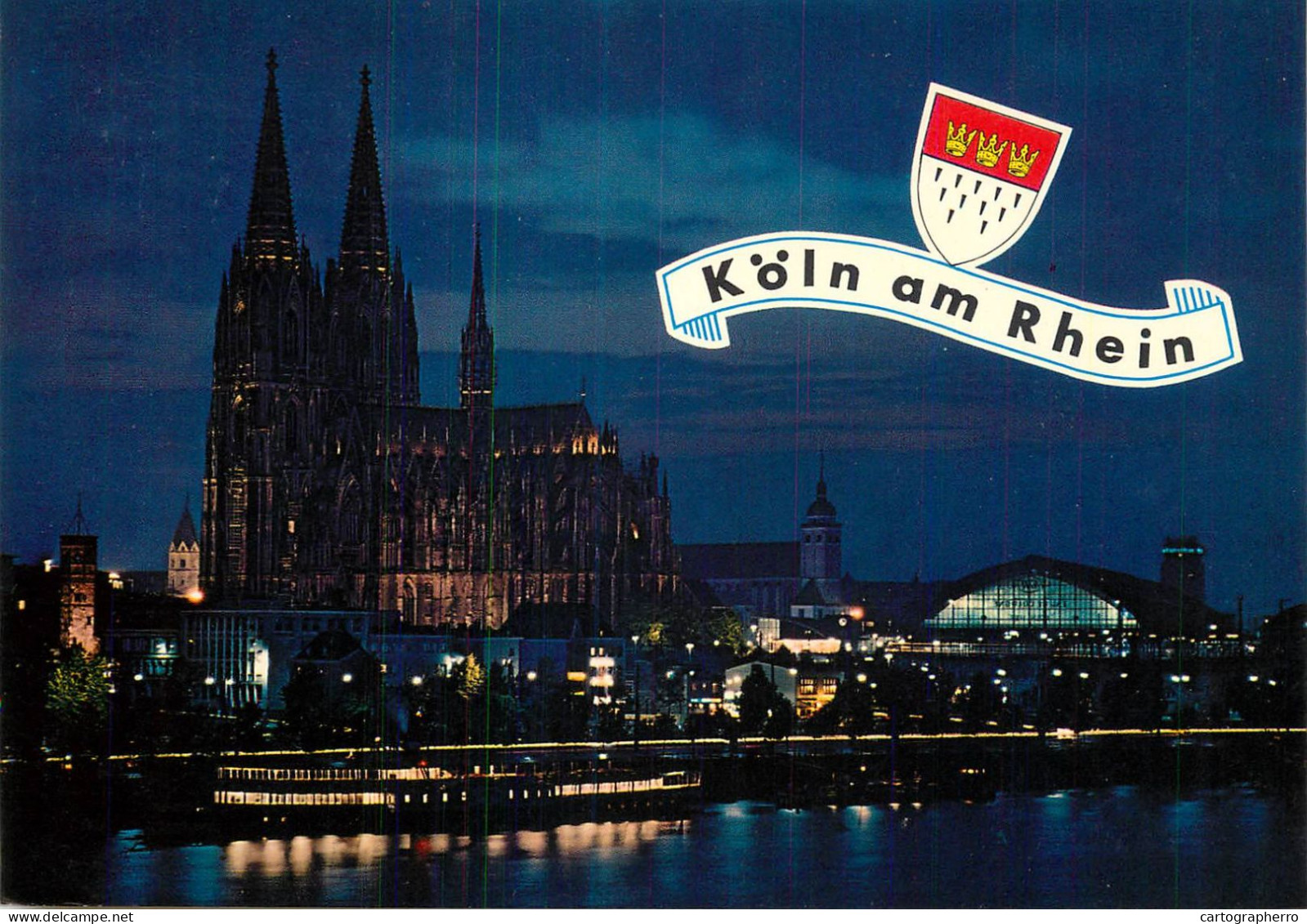 Navigation Sailing Vessels & Boats Themed Postcard Koln Am Rhein Cathedral Pleasure Cruise - Segelboote