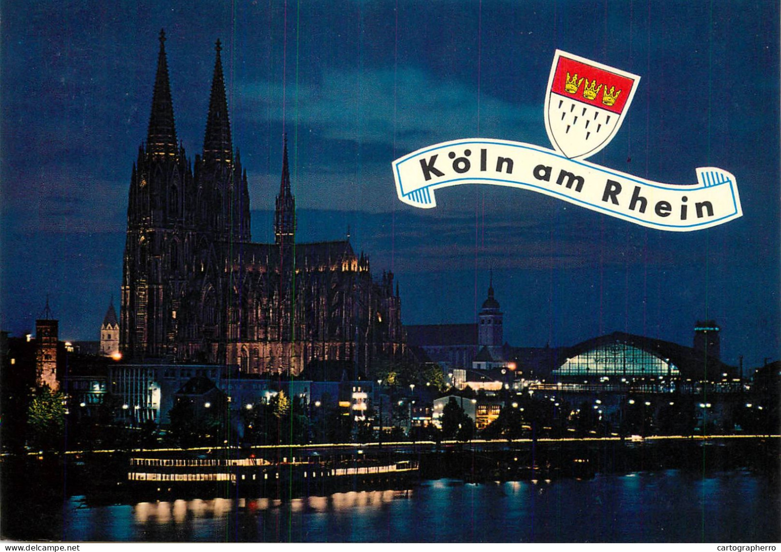 Navigation Sailing Vessels & Boats Themed Postcard Koln Am Rhein Cathedral Pleasure Cruise - Sailing Vessels