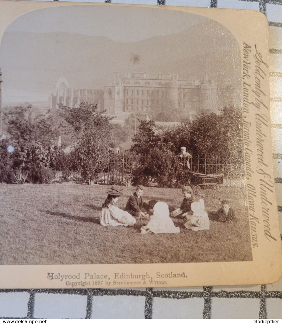 Le Palais Holyrood à Edinbourg, Ecosse. Underwood Stéréo - Stereoscoopen