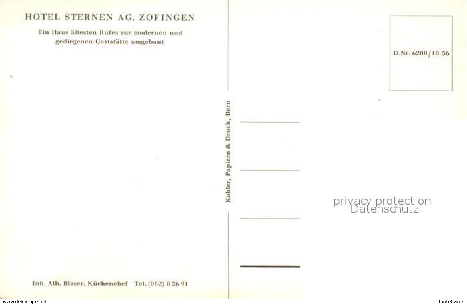 13043423 Zofingen Hotel Sternen  Zofingen - Autres & Non Classés