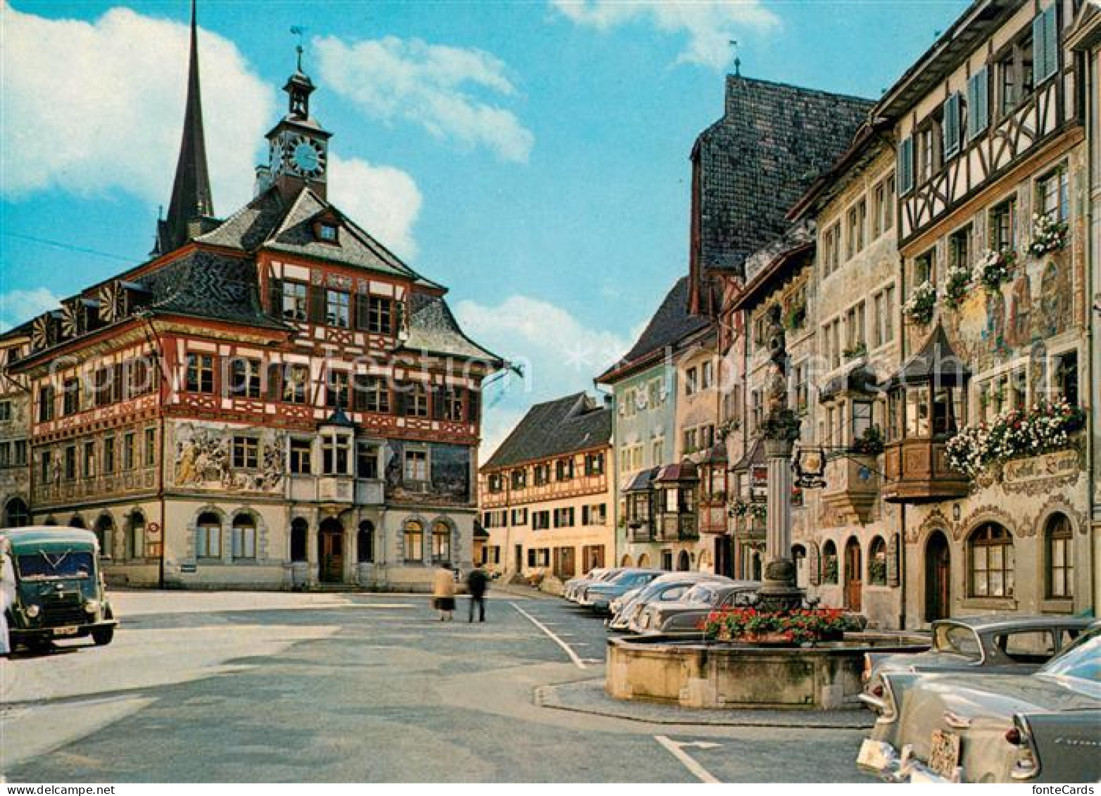 13043143 Stein Rhein Innenstadt Mit Rathaus Brunnen Historische Gebaeude Siegel  - Andere & Zonder Classificatie