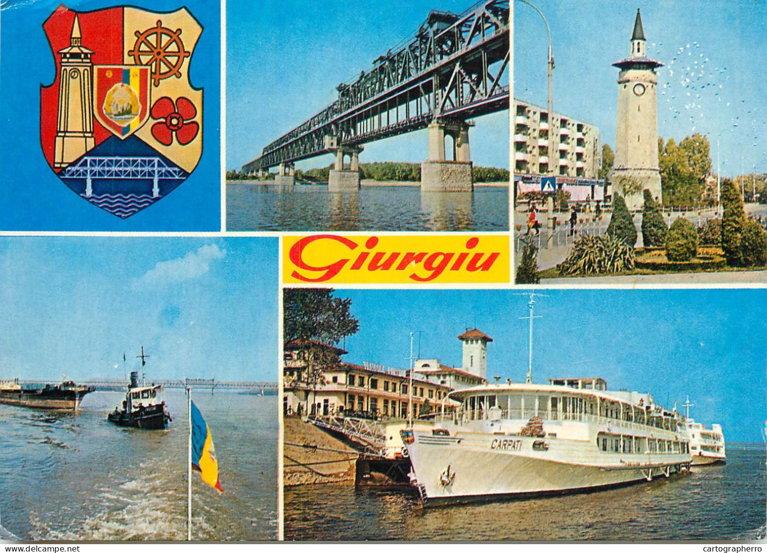 Navigation Sailing Vessels & Boats Themed Postcard Romania Giurgiu Bridge Pleasure Cruise - Velieri