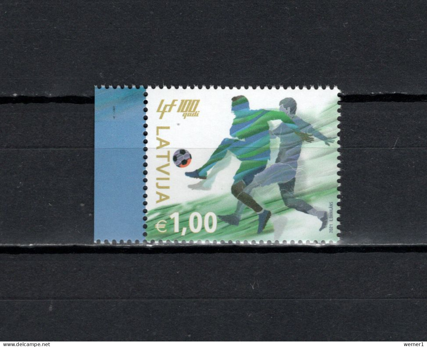 Latvia 2021 Football Soccer, 100 Years Of Football Association In Latvia Stamp MNH - Nuovi