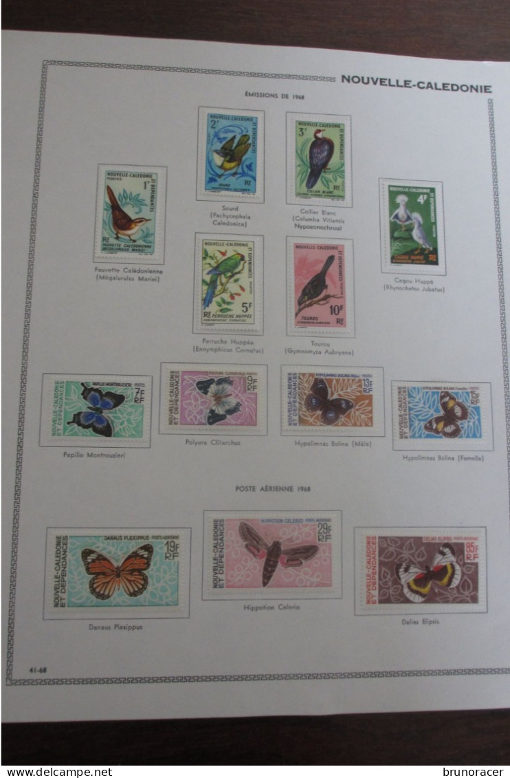 LOT Nelle CALEDONIE ANNEES 60 POSTE ET POSTE AERIENNE SUR 6 PAGES D'ALBUM NEUF* COTE 580 EUROS  VOIR SCANS