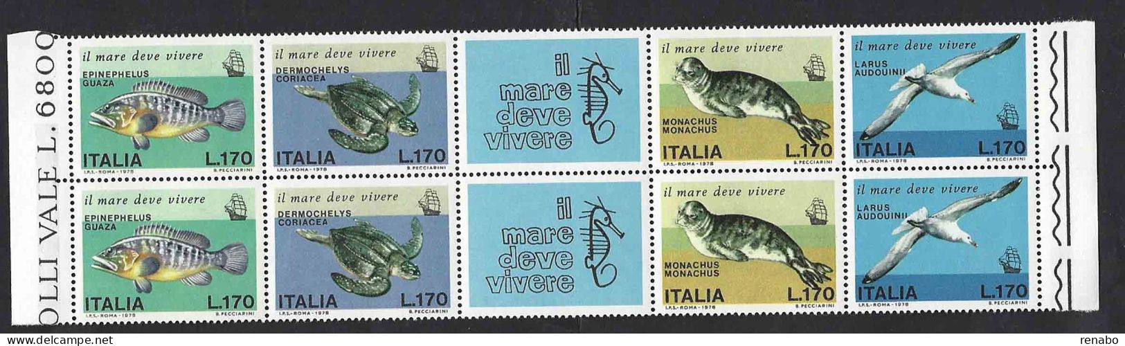 Italia, Italy, Italie, Italien 1978; Salvaguardia Del Mare, Protection Of The Sea; Coppia Di 2 Serie Complete - Protección Del Medio Ambiente Y Del Clima