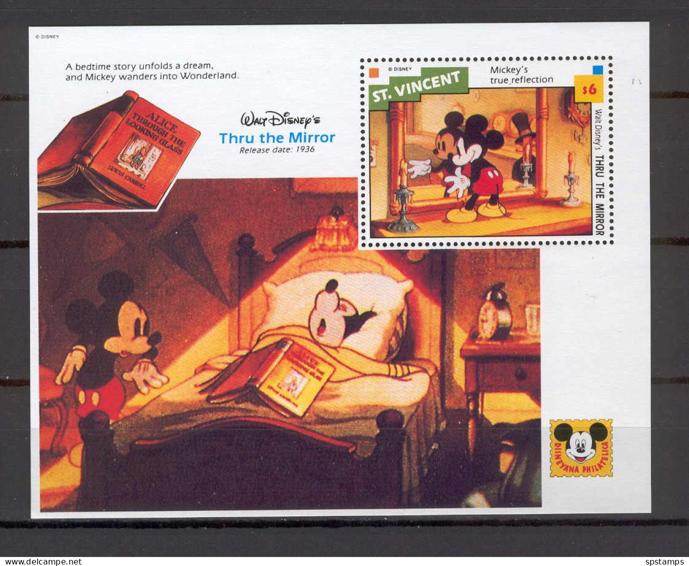 Disney St Vincent 1992 Thru The Mirror MS MNH - Disney