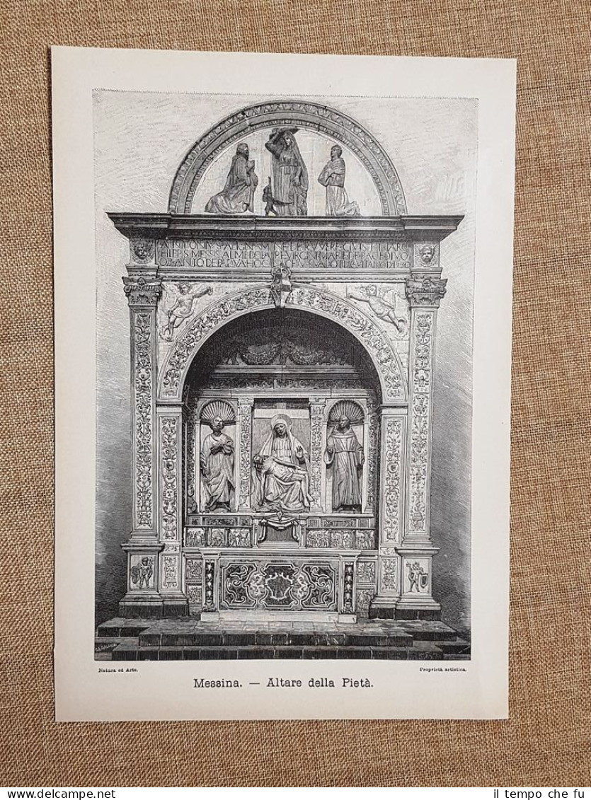 La Cappella Della Pietà Del Gagini E Del Mazzolo Duomo Di Messina Nel 1896 - Vor 1900
