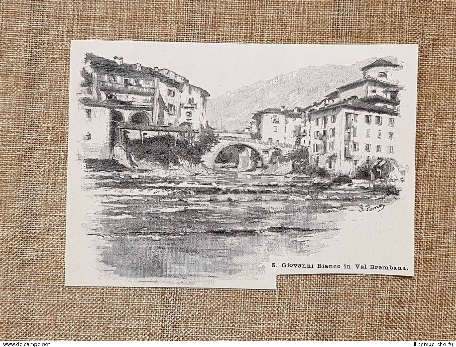 Veduta Di San Giovanni Bianco Nel 1896 Val Brembana - Voor 1900