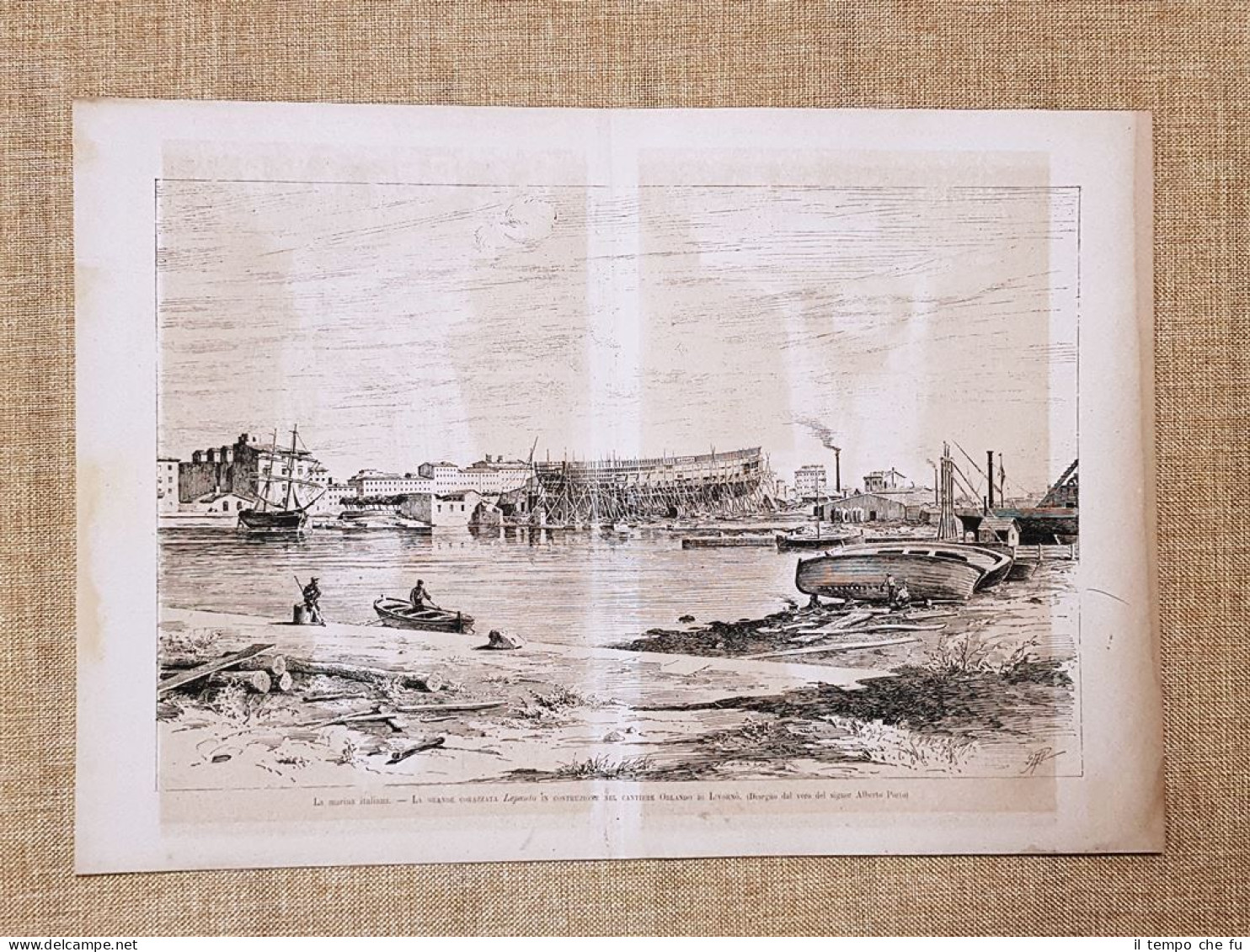 Nel Cantiere Orlando Di Livorno Nel 1881 Costruzione Della Corazzata Lepanto - Before 1900