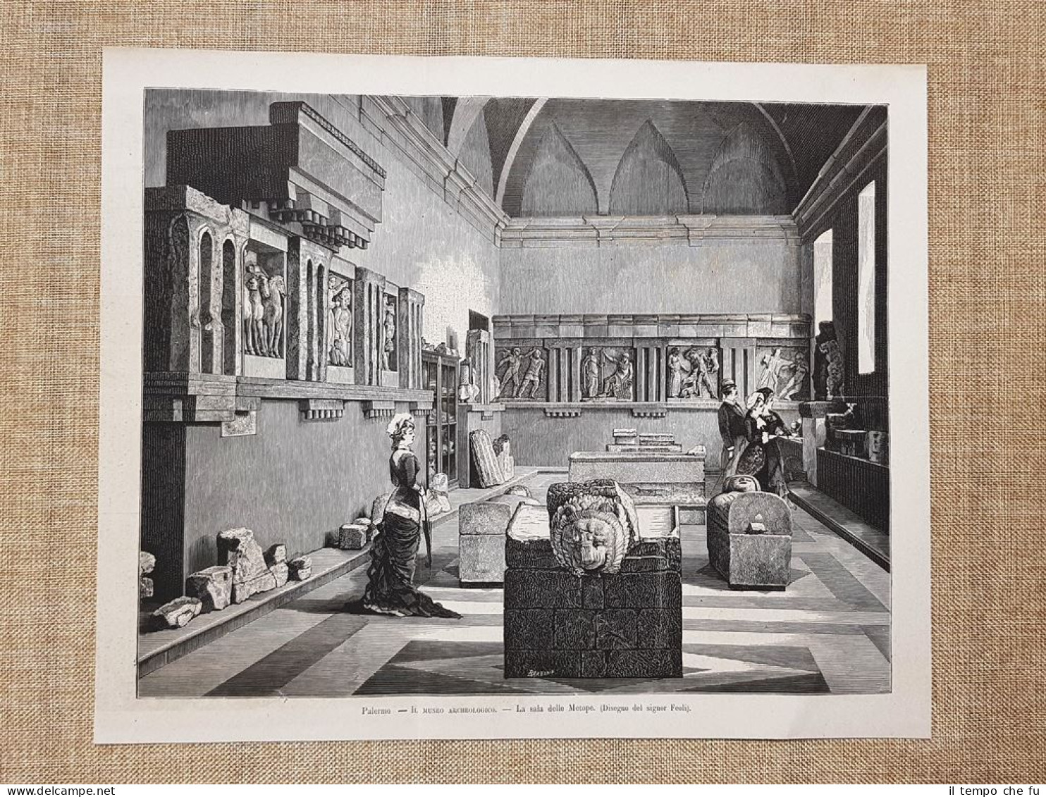 Palermo Nel 1881 Il Museo Archeologico La Sala Delle Metope Disegno Di Feoli - Before 1900