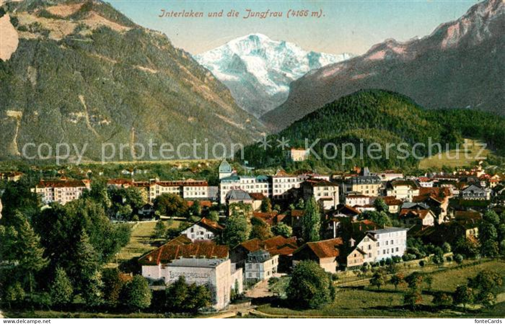 13040101 Interlaken BE Gesamtansicht Mit Jungfrau Berner Alpen Interlaken - Andere & Zonder Classificatie