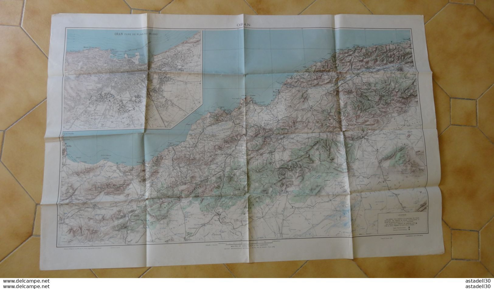 Algérie, Février 1948, Carte  Oran échelle 1:500.000  ........ CAR-ORAN ... Caisse-41 - Topographische Kaarten