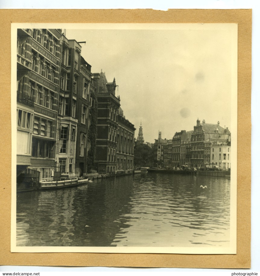 Pays Bas Amsterdam Canal Binnen-Amstel Ancienne Photo 1950 - Lugares