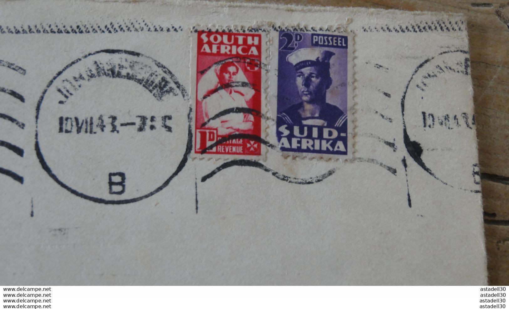 SOUTH AFRICA, Cover Censored 1943 To USA .............. Q-.....CL-6-5 - Briefe U. Dokumente