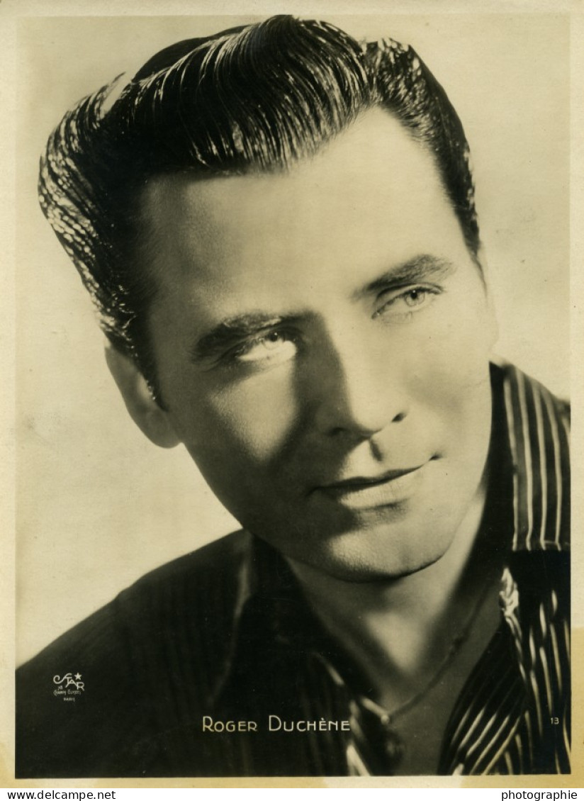 France Portrait Acteur Roger Duchesne Ancienne Photo Star 1940 - Beroemde Personen