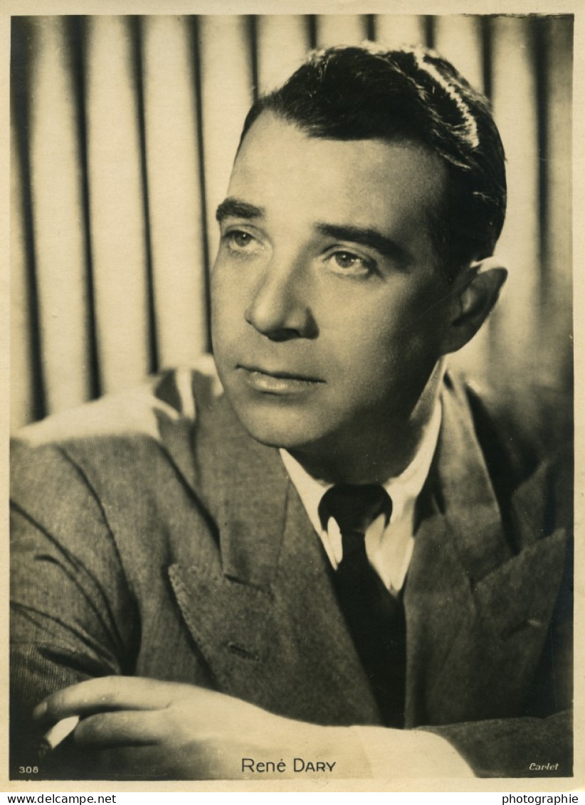 France Portrait Acteur René Dary Ancienne Photo Carlet 1940 - Personalità