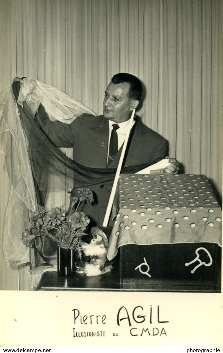 France Pierre Agill Portrait Magicien Illusioniste Ancienne Photo 1960 #2 - Célébrités