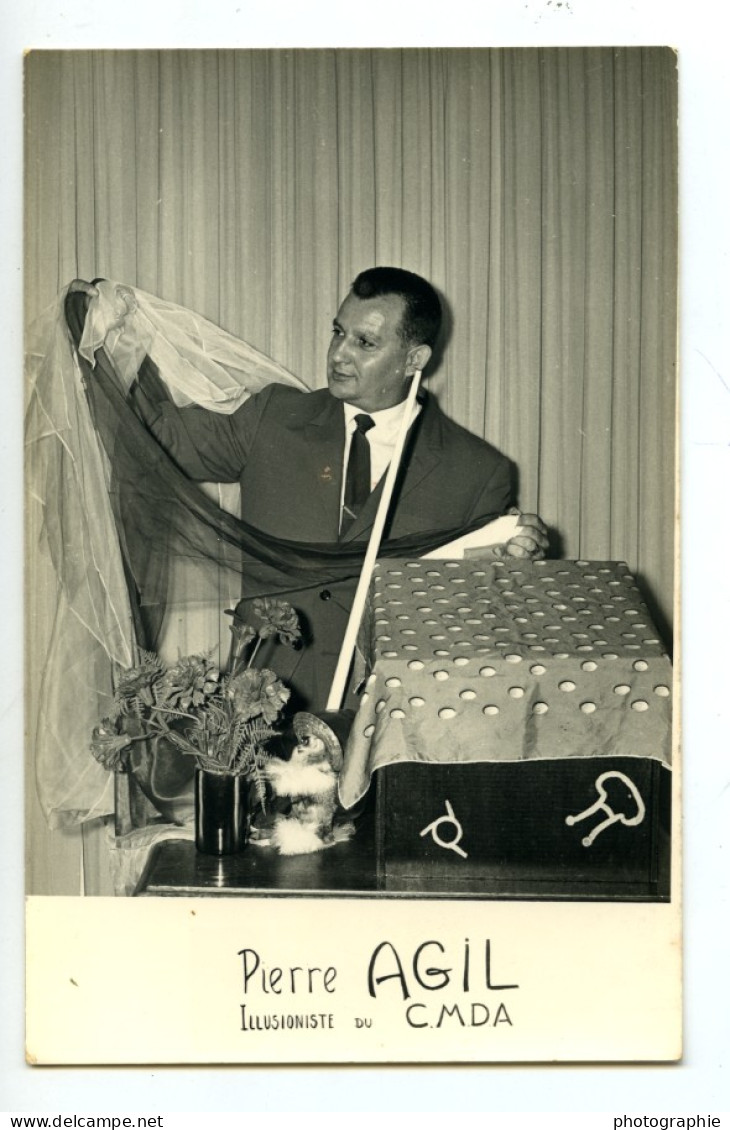 France Pierre Agill Portrait Magicien Illusioniste Ancienne Photo 1960 #2 - Célébrités